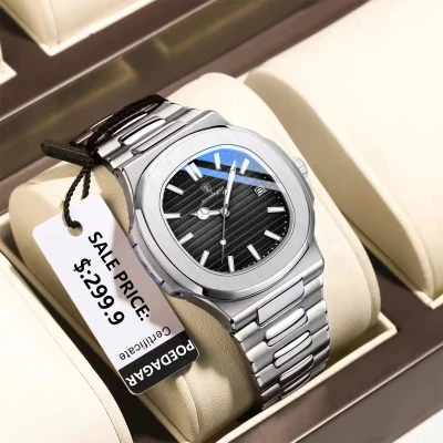 Poedagar 613 Business Quartz Luxury Stainless Steel Watch for Men