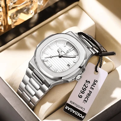 Poedagar 613 Business Quartz Luxury Stainless Steel Watch for Men